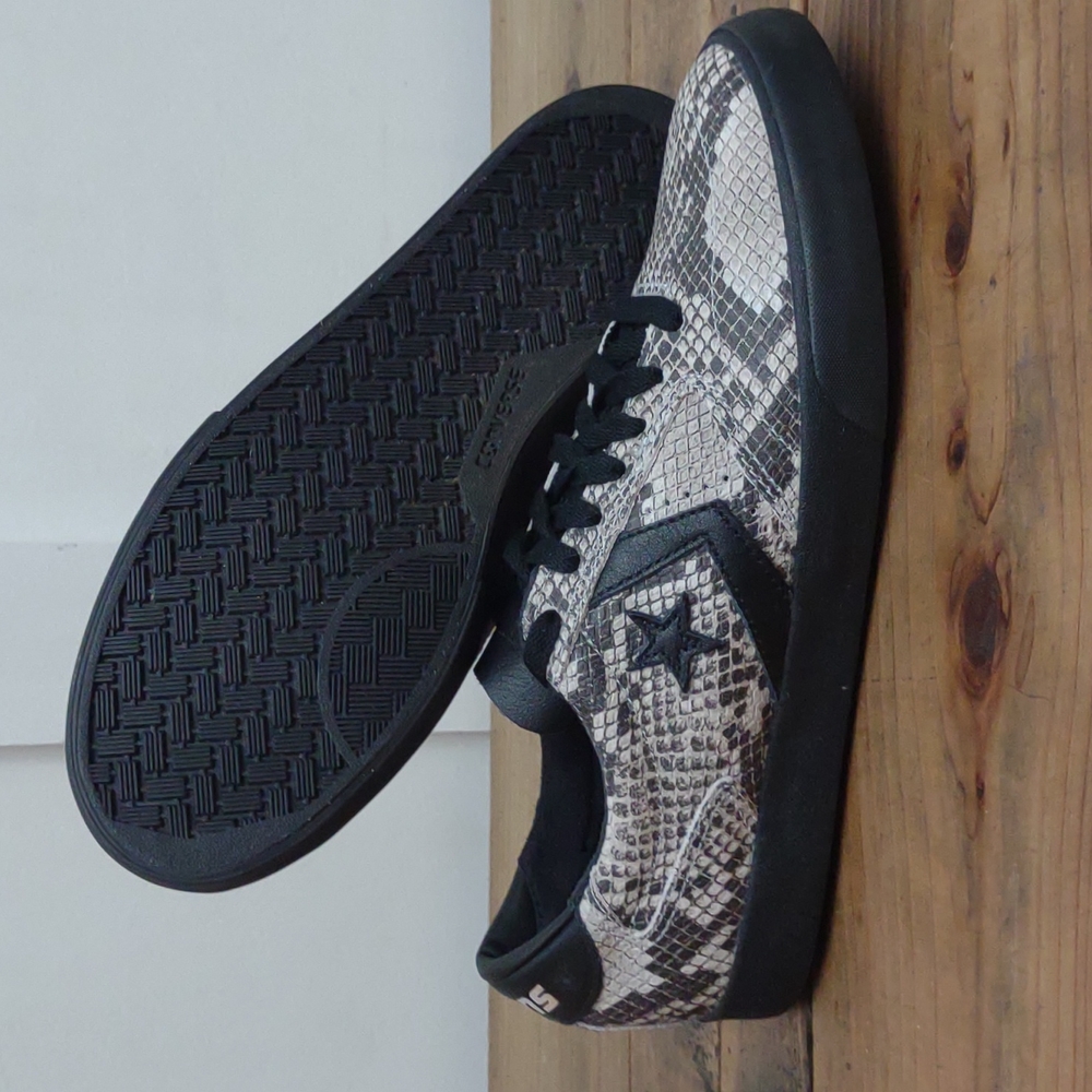 Converse Men's USA 9.5 NEW  CHECKPOINT PRO OX Gravel Gray Black Skate Snakeskin